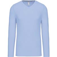 Camiseta manga larga y cuello de pico hombre