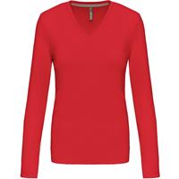 Camiseta manga larga y cuello de pico mujer