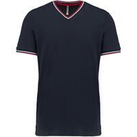 Camiseta de punto piqué con cuello de pico de hombre