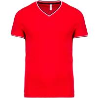 Camiseta de punto piqué con cuello de pico de hombre