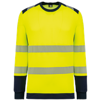 Camiseta de seguridad reciclada cuello redondo manga larga unisex