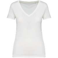 Camiseta ecorresponsable cuello de pico mujer