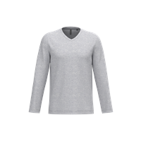 Camiseta manga larga y cuello de pico hombre