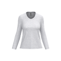 Camiseta manga larga y cuello de pico mujer