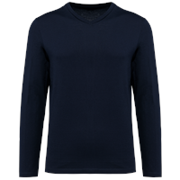 Camiseta supima® cuello de pico manga larga hombre