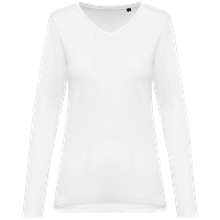 Camiseta supima® cuello de pico manga larga mujer