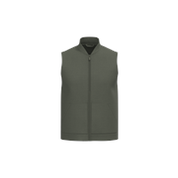 Chaleco acolchado de sarga ecorresponsable con cuello tipo beisbolera unisex