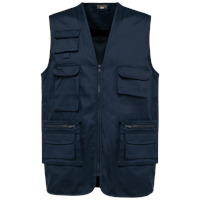 Chaleco polialgodón multibolsillos con forro  - unisex