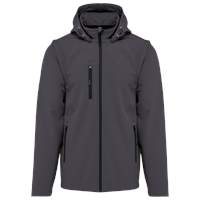 Chaquetas softshell 3 capas con capucha y mangas extraíbles unisex