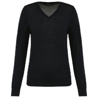 Jersey lana merina cuello de pico mujer