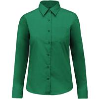 Camisa popelina de polialgodón manga larga mujer