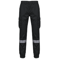Pantalón cargo unisex con bajo elástico y tira reflectante