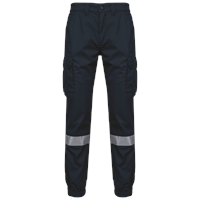 Pantalón cargo unisex con bajo elástico y tira reflectante