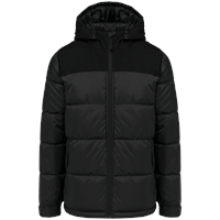 Parka acolchada bicolor con capucha unisex