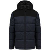 Parka acolchada bicolor con capucha unisex