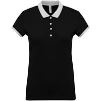 Polo piqué bicolor mujer
