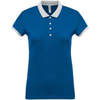 Polo piqué bicolor mujer