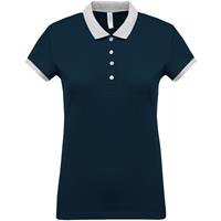 Polo piqué bicolor mujer