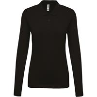 Polo piqué de manga larga de mujer