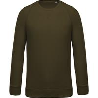 Sudadera algodón orgánico con cuello redondo y mangas raglán de hombre