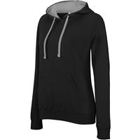 Sudadera capucha contrastada mujer