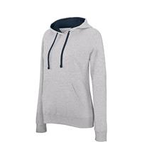 Sudadera capucha contrastada mujer