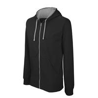 Sudadera capucha y cremallera contrastada