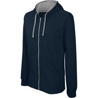 Sudadera capucha y cremallera contrastada