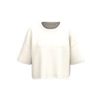 Sudadera crop cuello redondo y manga corta mujer