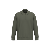 Sudadera ecorresponsable 1/4 cremallera cuello tipo polo y hombros caídos unisex