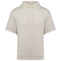 Sudadera ecorresponsable con capucha y hombros caídos de manga corta french terry unisex