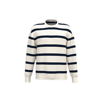Sudadera ecorresponsable de cuello redondo a rayas y hombros caídos unisex