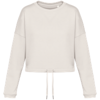 Sudadera ecorresponsable de cuello redondo oversize crop mujer
