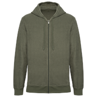 Sudadera ecorresponsable de rizo con capucha y cremallera hombre