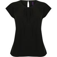 Top cuello plisado mujer