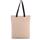 Bolsa shopper tejido canvas con fuelle y asas contrastadas