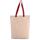 Bolsa shopper tejido canvas con fuelle y asas contrastadas