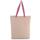 Bolsa shopper tejido canvas con fuelle y asas contrastadas