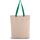 Bolsa shopper tejido canvas con fuelle y asas contrastadas