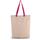 Bolsa shopper tejido canvas con fuelle y asas contrastadas