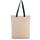 Bolsa shopper tejido canvas con fuelle y asas contrastadas