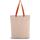 Bolsa shopper tejido canvas con fuelle y asas contrastadas