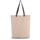 Bolsa shopper tejido canvas con fuelle y asas contrastadas