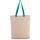 Bolsa shopper tejido canvas con fuelle y asas contrastadas