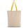 Bolsa shopper tejido canvas con fuelle y asas contrastadas