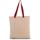 Bolsa shopper tejido canvas plana con asas contrastadas