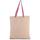 Bolsa shopper tejido canvas plana con asas contrastadas