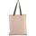 Bolsa shopper tejido canvas plana con asas contrastadas