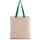 Bolsa shopper tejido canvas plana con asas contrastadas