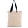 Bolsa shopper tejido canvas plana con asas contrastadas